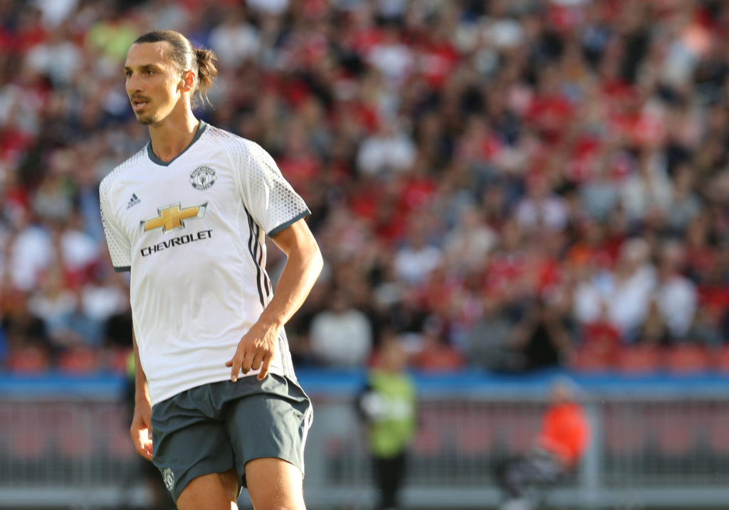 Zlatan Ibrahimovic in action during the pre-season friendly match against Galatasaray (Photo by John Peters/Man Utd via Getty Images)