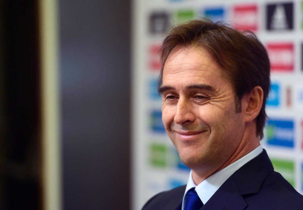 Spain's coach Julen Lopetegui listens during a press conference in Las Rozas Football City near Madrid on August 26, 2016 to announce his first squad for upcoming internationals against Belgium and Liechtenstein. New Spain coach Julen Lopetegui left out veteran captain Iker Casillas, the country's most-capped player, for his first squad as manager since taking over from Vicente del Bosque in July. / AFP / PIERRE-PHILIPPE MARCOU (Photo credit should read PIERRE-PHILIPPE MARCOU/AFP/Getty Images)