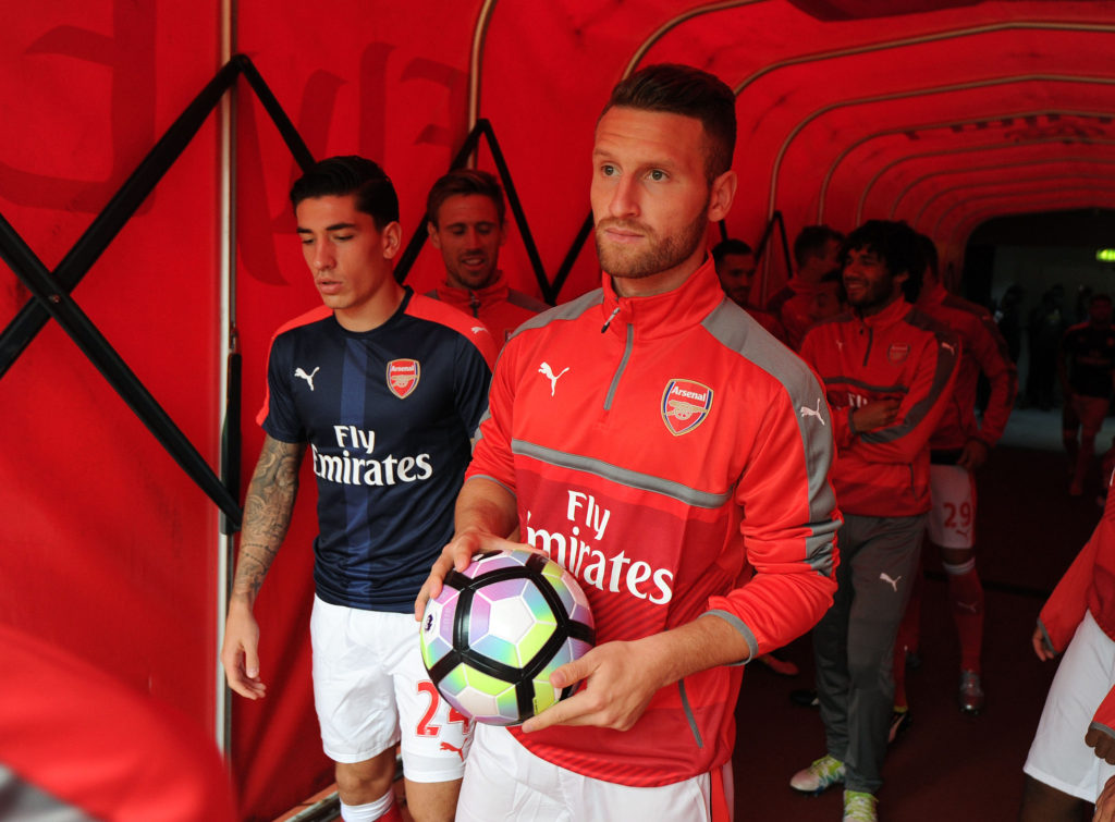 LONDON, ENGLAND - SEPTEMBER 10: Shkodran Mustafi of Arsenal before the Premier League match between Arsenal and Southampton at Emirates Stadium on September 10, 2016 in London, England. (Photo by David Price/Arsenal FC via Getty Images)