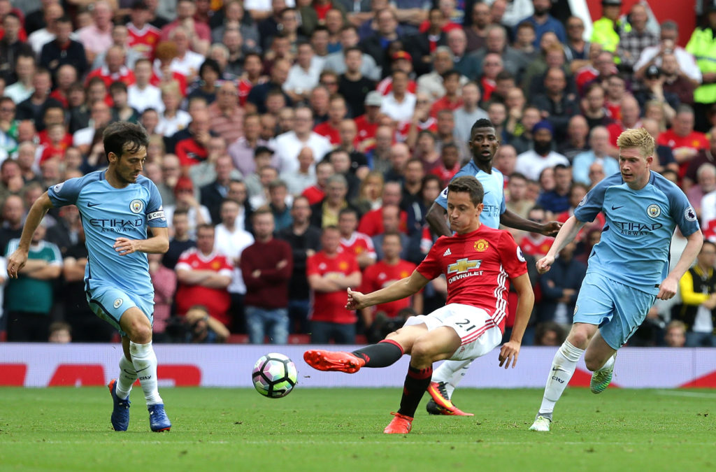 MANCHESTER, ENGLAND - SEPTEMBER 10:  Ander Herrera of Manchester United in action during the Premier League match between Manchester United and Manchester City at Old Trafford on September 10, 2016 in Manchester, England.  (Photo by Tom Purslow/Man Utd via Getty Images)