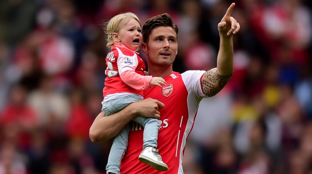 Olivier Giroud and his daughter