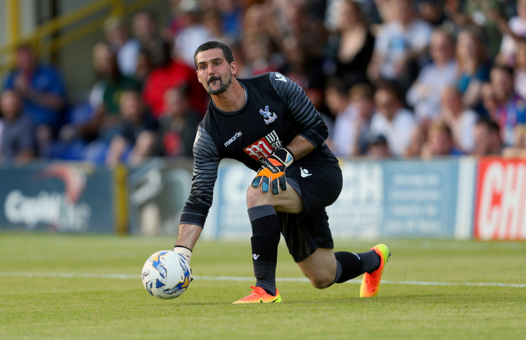 KINGSTON UPON THAMES, ENGLAND - JULY 27: Julian Speroni of Crystal Palace during the Pre-Season Friendly match between AFC Wimbledon and Crystal Palace at The Cherry Red Records Stadium on July 27, 2016 in Kingston upon Thames, England. (Photo by Catherine Ivill - AMA/Getty Images)