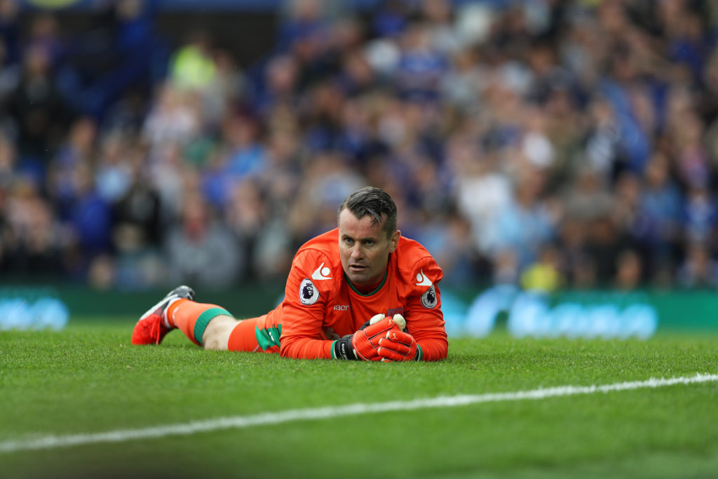 LIVERPOOL, ENGLAND - AUGUST 27: Shay Given of Stoke City reacts after failing to save a penalty during the Premier League match between Everton and Stoke City at Goodison Park on August 27, 2016 in Liverpool, England. (Photo by Lynne Cameron/Getty Images)