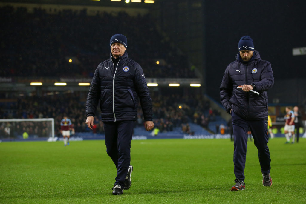 BURNLEY, ENGLAND - JANUARY 31: A dejected Claudio Ranieri manager / head coach of Leicester City walks off at full time during the Premier League match between Burnley and Leicester City at Turf Moor on January 31, 2017 in Burnley, England. (Photo by Robbie Jay Barratt - AMA/Getty Images)