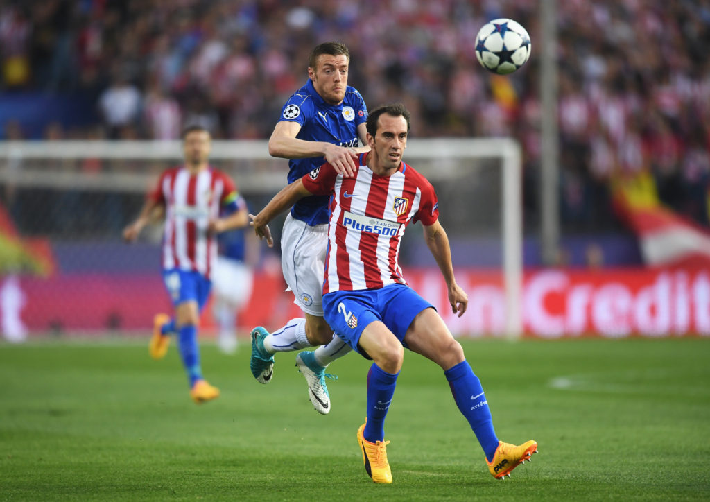 ‘He is a great player’ – Atletico ace Godin hails Leicester City’s Jamie Vardy
