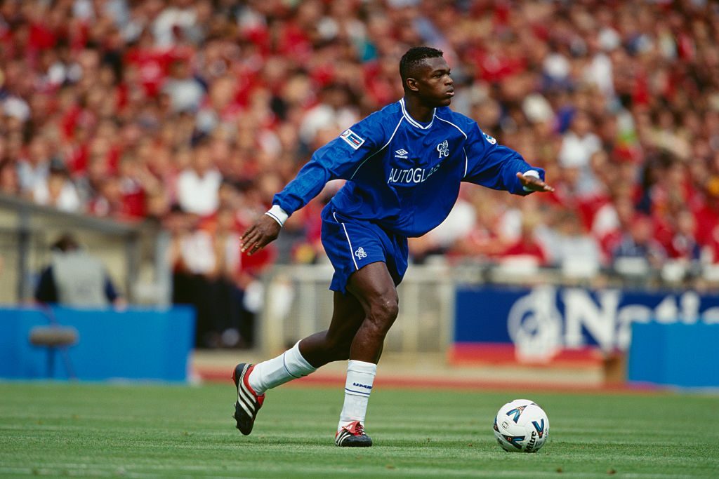 Marcel Desailly playing for Chelsea during the FA Community Shield.   (Photo by Stephane Mantey/Corbis/VCG via Getty Images)