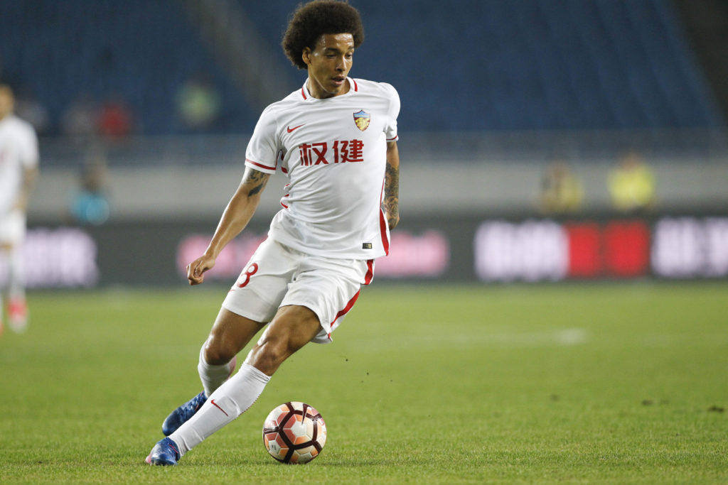 CHONGQING, CHINA - MAY 20:  Axel Witsel #28 of Tianjin Quanjian drives the ball during the 10th round match of 2017 Chinese Football Association Super League (CSL) between Chongqing Lifan and Tianjin Quanjian at Chongqing Olympic Sports Centre on May 20, 2017 in Chongqing, China.  (Photo by VCG/VCG via Getty Images)